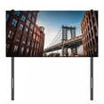 thumbnail image 3 of New York Headboard, Manhattan Bridge Seen from Narrow Alley Island Borough Globally Influential Town NYC, Upholstered Decorative Metal Bed Headboard with Memory Foam, Twin Size, Blue Red, by Ambesonne, 3 of 4