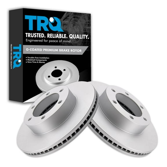 TRQ Front Brake Rotors Set Vented Premium G-Coated Fits Select 2001-2007 Toyota Sequoia 2000-2006 Tundra