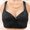 Black, variant on Front Closure Bralette for Women, Embroidered Mesh Thin Comfort Wirefree Large Size Bra in Beige