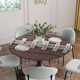 thumbnail image 5 of Rugby Sport Round Tablecloth for 36-44 Inch Tables, Fitted Table Cover with Elastic Edge, Usa Sport White Red Brown Ball Waterproof Outdoor Table Cloth Protector for Patio Garden Dinner Picnic, 5 of 9