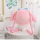 thumbnail image 3 of Mochila de peluche rosa y blanca, bonita mochila escolar con muñeco de peluche de dibujos animados para niños y niñas (rosa), 3 of 8
