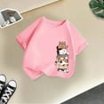 thumbnail image 4 of LUOGENLI T-Shirt pour Filles, Mode Mignonne Imprimée, Décontracté, Col Rond, Manches Courtes, T-Shirt d'Été, Hauts Tendance pour Filles, Été, Plus 2-4 Ans, 4 of 4