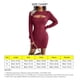 thumbnail image 5 of Vestido De Suéter De Mujer Paquete Vestido De Suéter De Cadera Ahueca Hacia Fuera Cuello Redondo Manga Larga Vestido De Suéter De Punto Elástico Para Mujer Vino Rojo M ANGGREK Otros, 5 of 6
