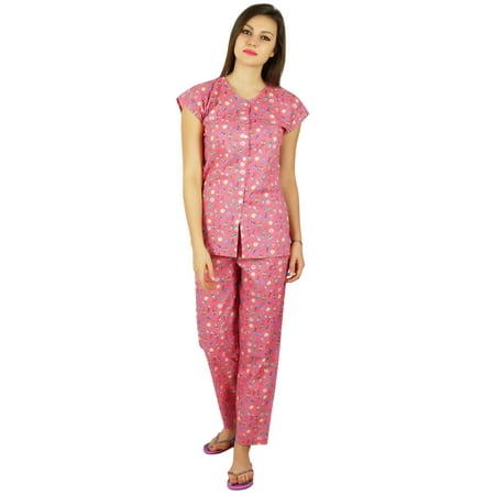 

Bimba Cotton Night Wear Pajama Set Short Sleeve Shirt with Pyjamas Night Suit