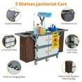 thumbnail image 2 of Danolapsi Commercial Janitorial Cart with 4 Cabinet,Hotel Cart Housekeeping Room Service Cart,Housekeeping Caddy with Cover,Shelves,Service Cart,and Vinyl Bag, 2 of 8