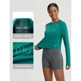 thumbnail image 3 of BALEAF Women's UPF 50+ Long Sleeve Sun Shirts Crop Rash Guard UV Workout Tops SPF Slim Fit Lightweight Athletic Hiking Green XL, 3 of 6