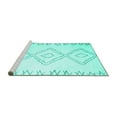 thumbnail image 2 of Ahgly Company Machine Washable Indoor Rectangle Solid Turquoise Blue Modern Area Rugs, 2' x 3', 2 of 4
