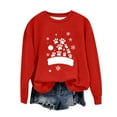 thumbnail image 2 of Visit the JURANMO Store Xmas Tree Sweatshirt for Women Crew Neck Long Sleeve Christmas Pullover Tops Funny Graphic Sweatshirts Red S, 2 of 3