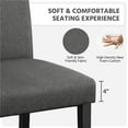 thumbnail image 5 of Yaheetech Modern Upholstered Dining Chairs with Solid Wood Legs, Set of 2, Dark Gray, 5 of 7