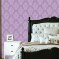 thumbnail image 2 of Peel and Stick Wallpaper 23.6in x 9.8ft Lavender Damask Elegant Swirls Floral Details Contact Paper Vinyl Self-Adhesive Removable Wall Paper for Bedroom DIY Home Decor Renter Friendly, 2 of 8