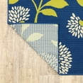 thumbnail image 4 of 2' X 4' Blue Floral Stain Resistant Indoor Outdoor Area Rug - 6' x 7', 4 of 5