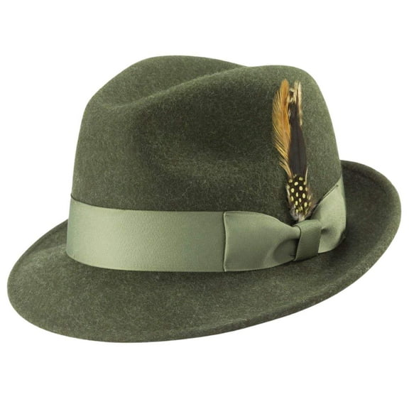 Montique Men's Olive Pinch Crushable Litefelt Snap Brim Hat H37