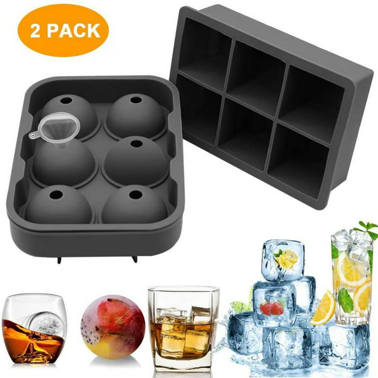 Adoric Silicone Ice Cube Trays Whisky Mold Sphere Round Ice Ball Maker