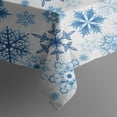 thumbnail image 4 of Blue Christmas Snowflake Pattern Rectangle Tablecloth 60"x102",Waterproof Polyester Rectangle Table Cloth, Wipeable Spillproof Polyester Tablecloth for Dining, Camping, Indoor and Outdoor, 4 of 6