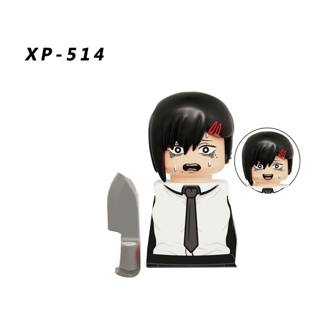 MOC Anime Assemble Compatible Movable Chainsaw Man WM6159 KT1067 Denji Makima Aki Power s Jouets Modèle Cadeaux
