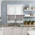 thumbnail image 6 of Christmas Kitchen Curtains and Valances Set, Rod Pocket Curtains Tier Farmhouse Window Curtains 24 Inch Length, Winter Snowflake Xmas Red Ball Stripes Grey 3 Piece Kitchen Curtains Set, 6 of 6