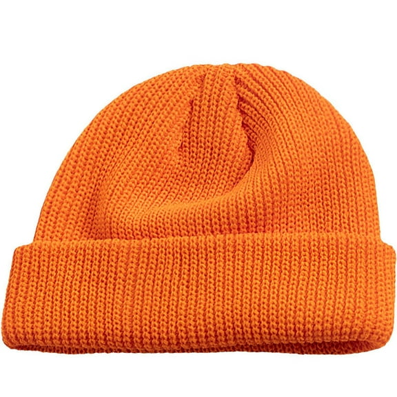TELOLY Winter Hats for Men,Trendy Korean Style Beanie for Men,Unique Fashion Charm Beanies Hats Men,Orange