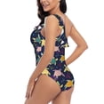 thumbnail image 6 of Balery Turtle One Shoulder Swimsuits for Women Ruffle Swimsuits Tummy Control One Shoulder Bathing Suits-X-Large, 6 of 8