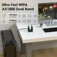 thumbnail image 2 of Adaptador WiFi 6 USB 3.0 WAVLINK AX1800 de doble banda, 2 of 9