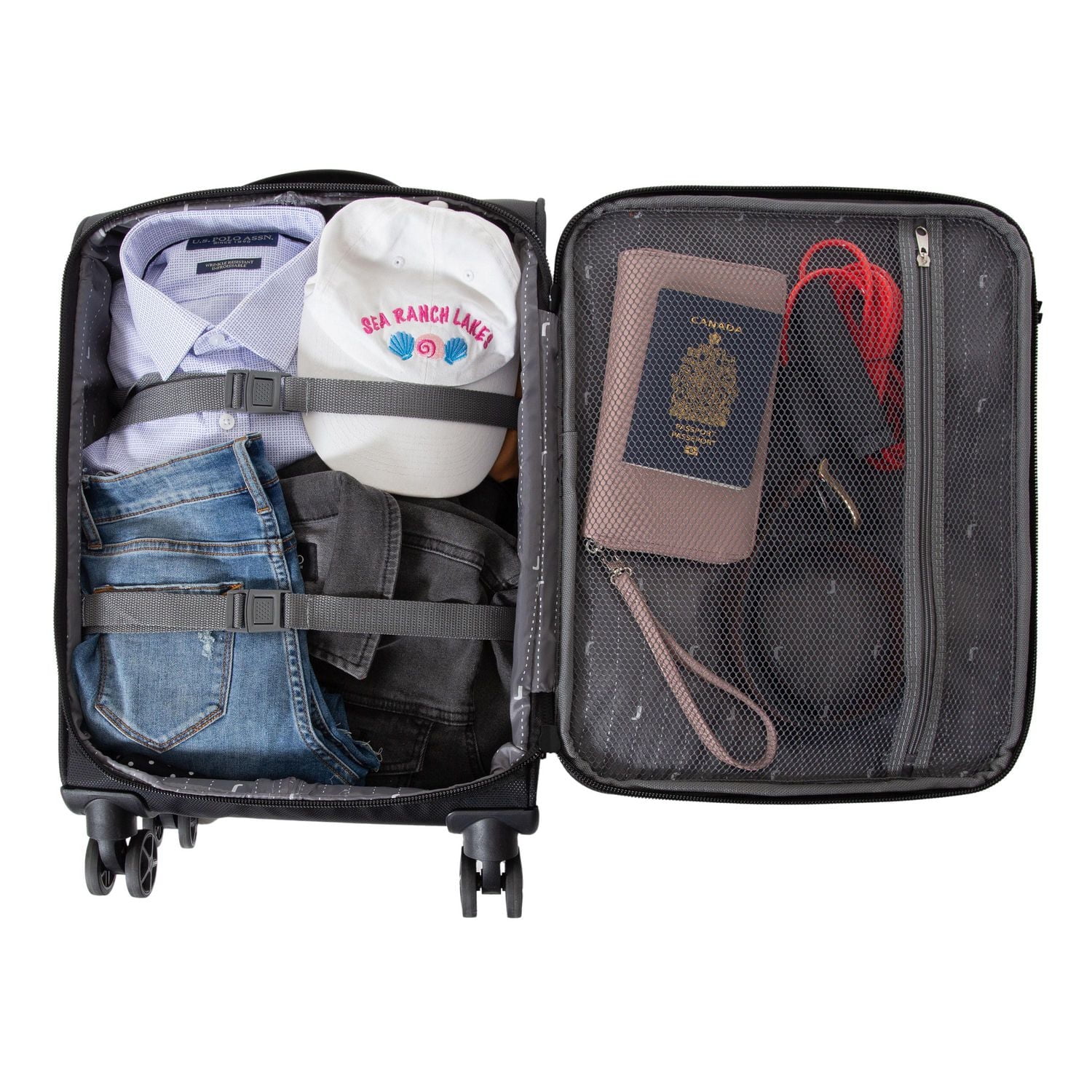 JT 3PC SET SFTSD BLK, 3PC Softside Luggage Set