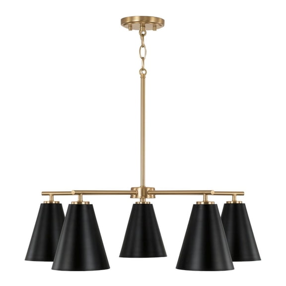 AA1040RK Austin Allen Charlie - 5 Light Chandelier In Modern Style-8.25 Inches Tall and 28 Inches Wide-Matte Brass/Black Finish