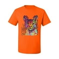 thumbnail image 2 of Wild Bobby Dean Russo Colorful Cat Abyssinian Cat Lover Men Graphic Tee, Orange, 5X-Large, 2 of 5