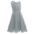 thumbnail image 2 of inhzoy Kids Chiffon Flower Girl Dress Birthday Party Dresses Wedding Bridesmaid Dress Grey 10, 2 of 8