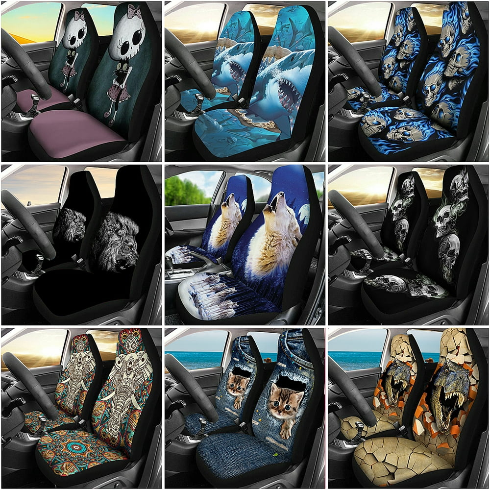 2pcs/set Auto Car Front Seat Covers, Protector Cushion Detachable Car