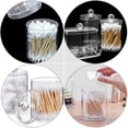 thumbnail image 4 of ELAYARD 3Pcs Rounded Cotton Swab Container with Protective Lid for Cotton Pads and Small Item Storage, 4 of 5