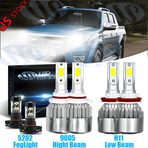 6x LED Headlight Hi-Lo   Fog Light Bulbs For Chevy Silverado 1500 2500 2007-2015
