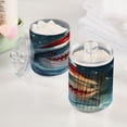 thumbnail image 5 of 4 Pack Shark with Christmas Hat Qtip Holder Dispenser Clear Plastic Storage Apothecary Jars for Cotton Swabs Balls Pads Floss, 5 of 7