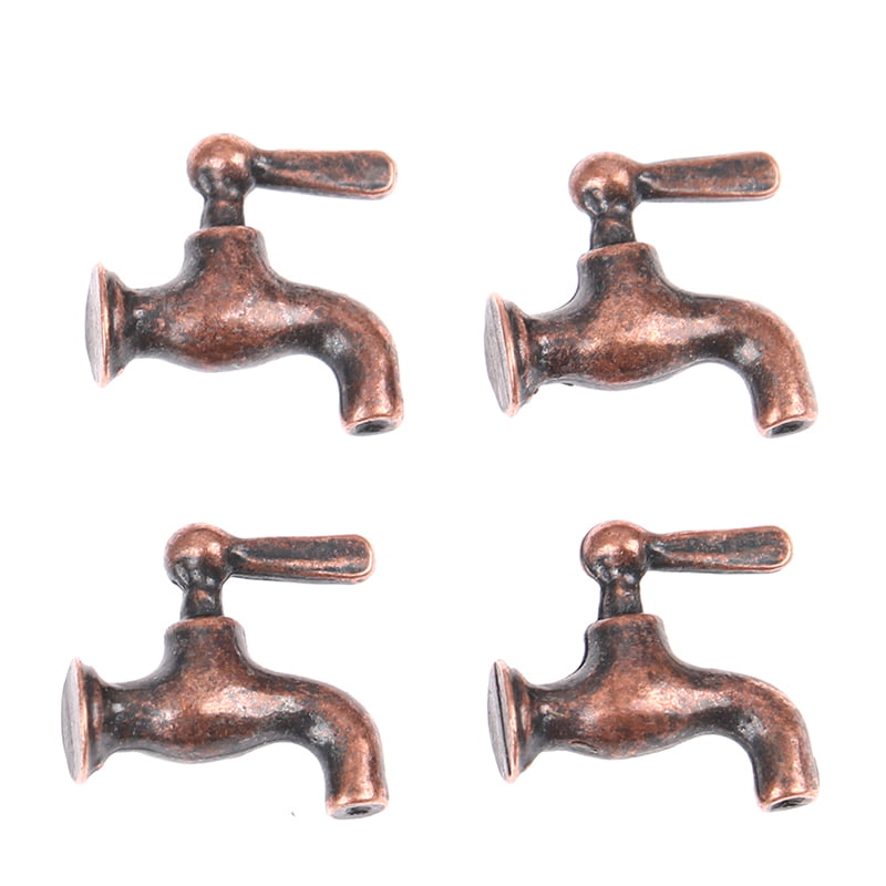 4pcs/set 1:12 Dollhouse Miniature Metal Water Tap Faucet Bathroom AccessoriesSJ 