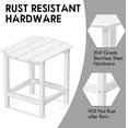 thumbnail image 3 of DAILYLIFE HDPE Plastic/Resin Outdoor Tea Table, Side Table for Your Adirondack Chair, Patio Deck Garden, Backyard & Lawn Furniture (White), 3 of 8