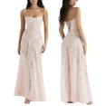 thumbnail image 1 of Vestido largo Tsseiatte con tirantes finos para mujer, con encaje floral, sin mangas, con tirantes finos y espalda descubierta, para fiesta de verano, 1 of 8