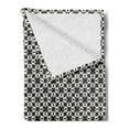 thumbnail image 2 of Modern Soft Flannel Fleece Blanket, Abstract Monochrome Design Geometric Tile Inspired Royal Art Motif Print, Cozy Plush for Indoor and Outdoor Use, 50" x 60", Dark Grey and Eggshell, by Ambesonne, 2 of 5