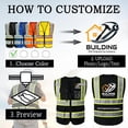 Custom Logo Safety Vest, Hi-Vis Reflective Work Vest with Pockets ...