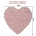 thumbnail image 3 of Home Weavers Bell Flower Collection Bathroom Rug Heart Shaped Plush Rug Shower Floor Bathroom Bath Rug Non-Slip Soft Absorbent, Machine Washable Bath Mats for Bathroom Floor 25"x25" Heart, Pink, 3 of 9