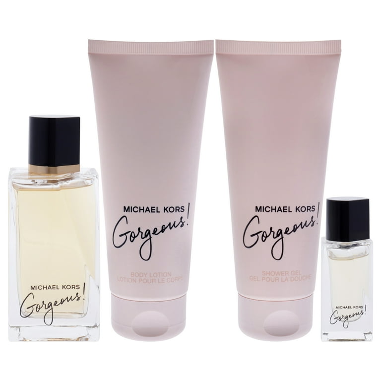 Michael Kors Gorgeous , 4 Pc Gift Set 3.4oz EDP Spray, 0.16oz EDP