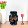 thumbnail image 7 of JAGASY Bike Mini Urn for Ashes Adult Male, Black Small Urns for Human Ashes Keepsake, Road Grassy Landscape Decorative Urns for Daughter, Miniature Burial Urn for Son, (3 Inch), 7 of 7