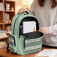 thumbnail image 4 of SCRAWLGOD Highland Cow Tribal Aztec Beige Cyan 17” Backpack for Boys Girls, Lightweight Casual Multi-Pocket Laptop Backpack for Man/Kid/Woman with Adjustable Padded Strap, 4 of 7