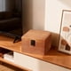thumbnail image 5 of Caja de almacenamiento de madera marrón 5.4x5.4x3.9 in – Organizador de madera maciza • Acabado natural engrosado • pestillo de tapa abatible • Portaobjetos para artículos domésticos de oficina, 5 of 6