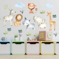 thumbnail image 1 of 1 pieza de calcomanía de pared de animales de la selva Safari elefante jirafa León pegatina de pared hojas tropicales arte de pared Floral pegatina para habitación de niños decoración de pared del do JAMW Sencillez, 1 of 5
