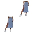 thumbnail image 4 of Sonducket Impreso larga dividida Columpio Estética Playa Vacaciones Mujer Adolescentes Primavera Verano Ropa Banquete Azul oscuro S 2Conjunto, 4 of 6
