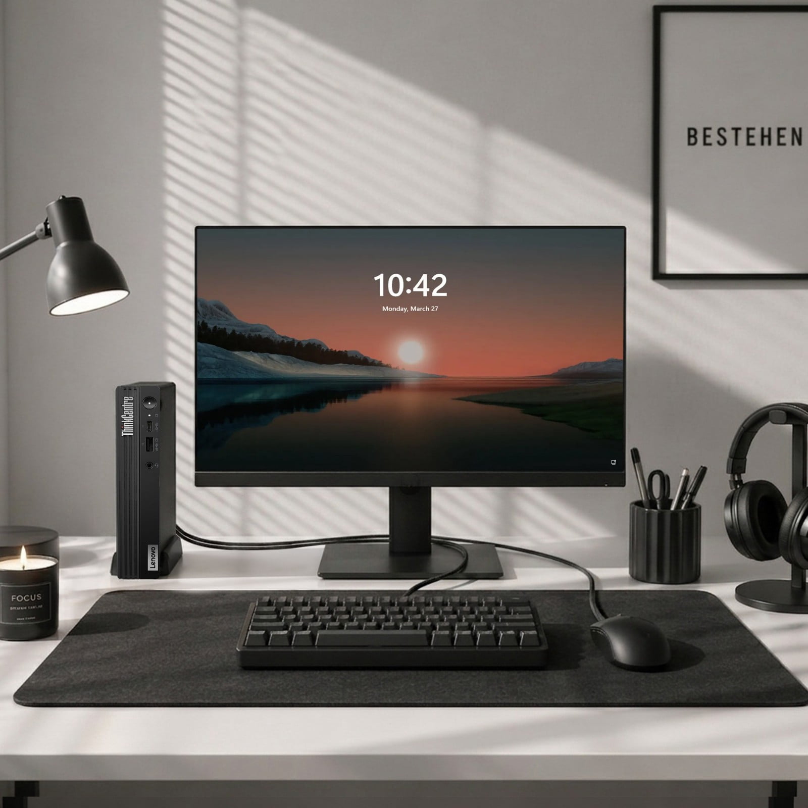 Restored Lenovo ThinkCentre M75q G2 Tiny Desktop Computer — AMD Ryzen 3 PRO 5350GE Upto 4.2GHz — 16GB DDR4 RAM — 128GB SSD — Keyboard & Mouse — WiFi — Mini PC — Windows 11 Pro (Refurbished)