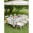 thumbnail image 4 of Outdoor Tablecloth with Umbrella Hole for Patio/Picnic/Party/Camping, Spring Sunflowers Waterproof Table Cloth Rectangle Table Cover Washable, Summer Flowers Bees Wooden Grain (60"x 84"), 4 of 8