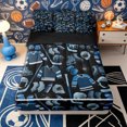 thumbnail image 2 of Erosebridal Cartoon Hockey Gear Print Zipper Full Size Comforter Sets with Fitted Sheet and 2 Pillowcases,Jersey Helmet Skate Navy Background Accent Zipper Bedding Set,4pcs,Black Reversible, 2 of 6