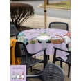 thumbnail image 4 of Outdoor Tablecloth with Umbrella Hole and Zipper, Happy Easter Square Table Cloth 54x54 Inch Waterproof Tablecloth, Cute Gnomes Eggs Spring Daisy Flowers Purple Picnic Table Cover for Patio Camping, 4 of 7