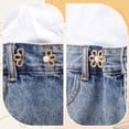 thumbnail image 5 of 8 Pcs Pant Waist Tightener,Adjustable Flower Buttons Pins,Reusable Waist Tightener,Waist Buckle Sets for Loose Jeans,No Sew and No Tools Detachable Decorative Waist Buckles,Jean Buttons Pins, 5 of 6