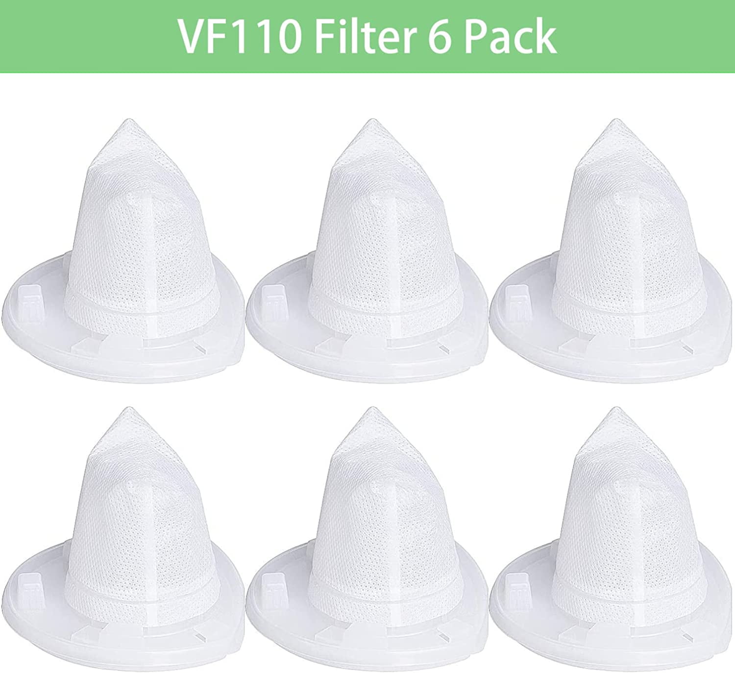  VF110 Filter, 6 Pack Replacement Vacuum Filters for Black &  Decker VF110 Cordless Vacuum CHV1210, CHV1410, CHV1410B, CHV1410L,  CHV1410L32, CHV1510, CHV9610, BDH2000L, 90558113-01 : Home & Kitchen