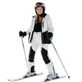 thumbnail image 5 of Snow Pants - Girls Insulated Ski Pants , Winter Warm Waterproof Snowboard Pants, Outdoor Hiking Snow Pants for Cold Weather White Size:120, 5 of 7